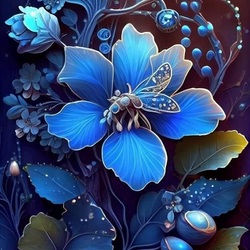 Пазл: Голубой цветок