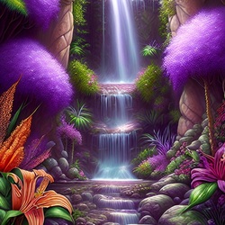 Пазл: Пурпурный водопад