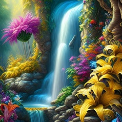 Пазл: Тропический водопад