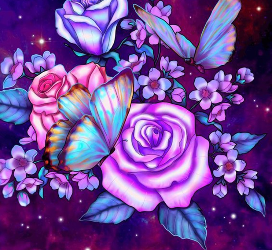 Пазл «Бабочки и цветы» из 195 элементов | Собрать онлайн пазл №289313