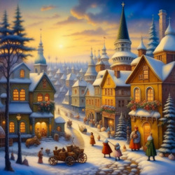 Пазл: Зимний сказочный городок