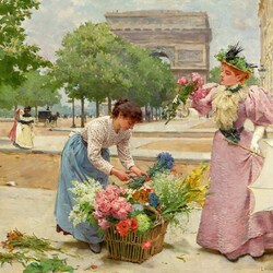 Пазл: Цветочный рынок 