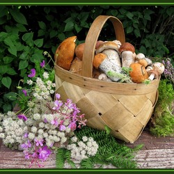Пазл: Корзинка с грибами
