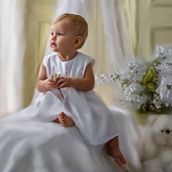Пазл: Малышка в белом