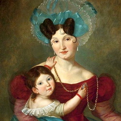 Пазл: Портрет Марии Анны Равич  с сыном Ясом 