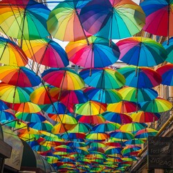 Пазл: Радужные зонтики