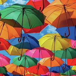 Пазл: Цветные зонтики