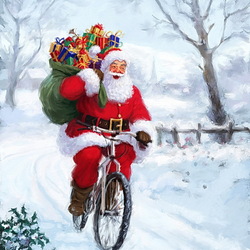 Пазл: Санта Клаус с подарками
