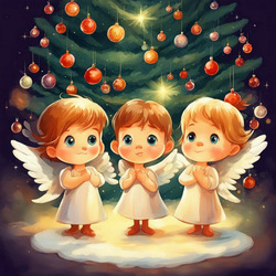 Пазл: Рождественские ангелочки