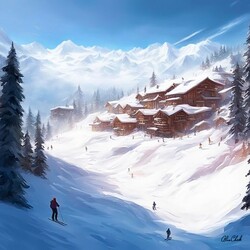 Пазл: Зимний отдых в горах