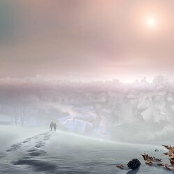 Пазл: Следы на снегу