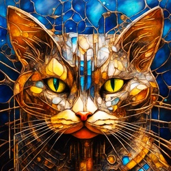 Пазл: Мозаичный кот
