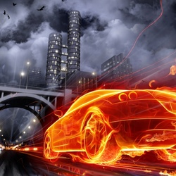 Пазл: Огненное авто