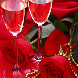 Пазл: Шампанское и розы