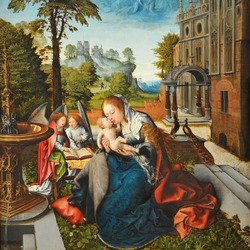 Пазл: Дева с младенцем и ангелы