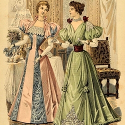 Пазл: Страница старинного журнала мод