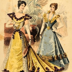 Пазл: Страница старинного журнала мод