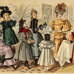 Пазл: Страница старинного журнала мод