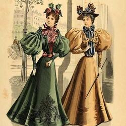 Пазл: Страница старинного журнала мод