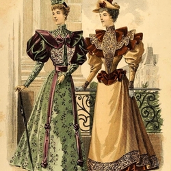 Пазл: Страница старинного журнала мод