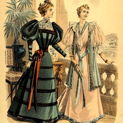 Пазл: Страница старинного журнала мод