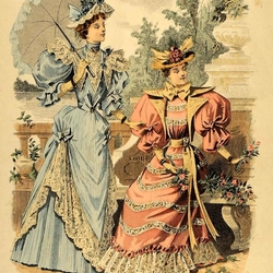 Пазл: Страница старинного журнала мод