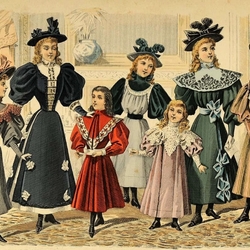 Пазл: Страница старинного журнала мод