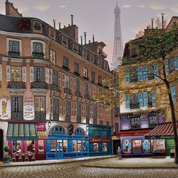 Пазл: Эйфелева башня над городом