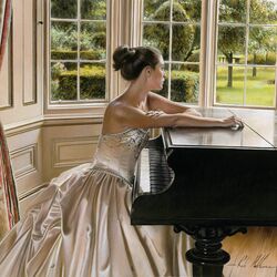 Пазл: Девушка за роялем