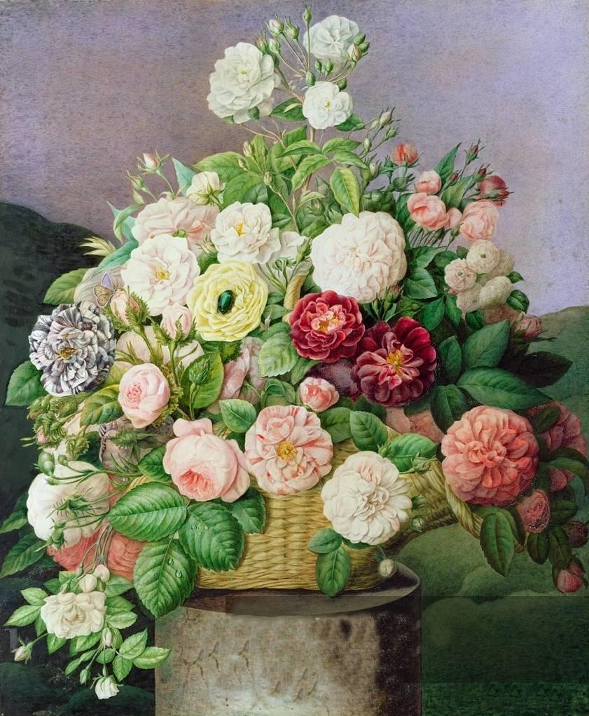 Пазл «Букет роз в корзине» из 238 элементов | Собрать онлайн пазл №301657