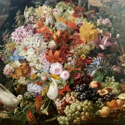 Пазл: Букет цветов и фрукты