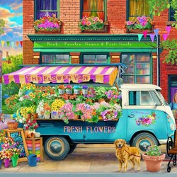 Пазл: Цветочный фургон