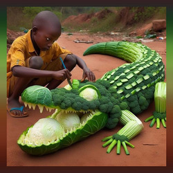 Пазл: И зелёный крокодил