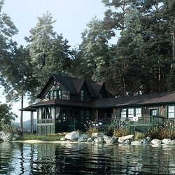 Пазл: Дом у озера
