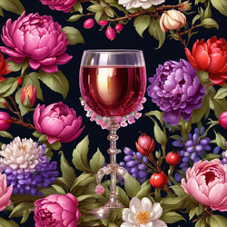 Пазл: Вино и цветы