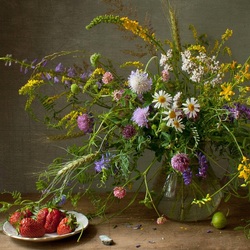 Пазл: Полевые цветы и клубника (МП 21 07 2023)  --