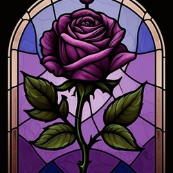 Пазл: Витраж пурпурной розы