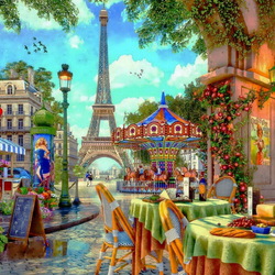 Пазл: Кафе у карусели 