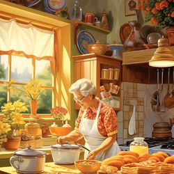 Пазл: На кухне у бабушки