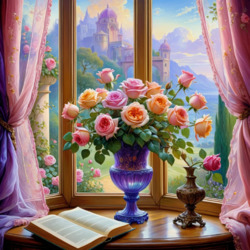 Пазл: Розы на веранде