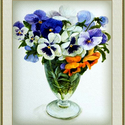 Пазл: Виолы в рюмке