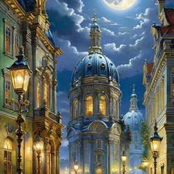 Пазл: Ночной городок 