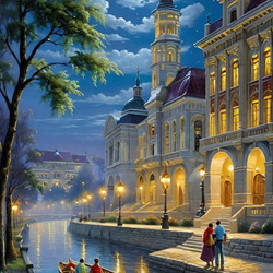 Пазл: Ночной городок 