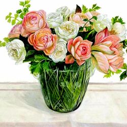 Пазл: Цветы в вазе