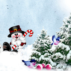 Пазл: Веселые снеговички