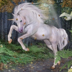 Пазл: Белый единорог 