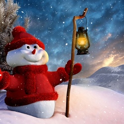 Пазл: Весёлый снеговичок