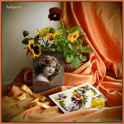 Пазл: Девочка с анютиными глазками