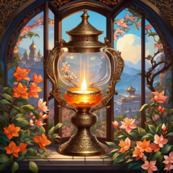 Пазл: Лампа и жасмин