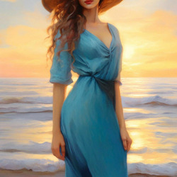 Пазл: Девушка на фоне заката